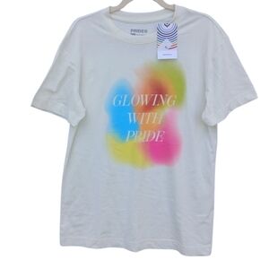 GLOWING WITH PRIDE TEE Short Sleeve T-shirt Pale Yellow Medium NWT